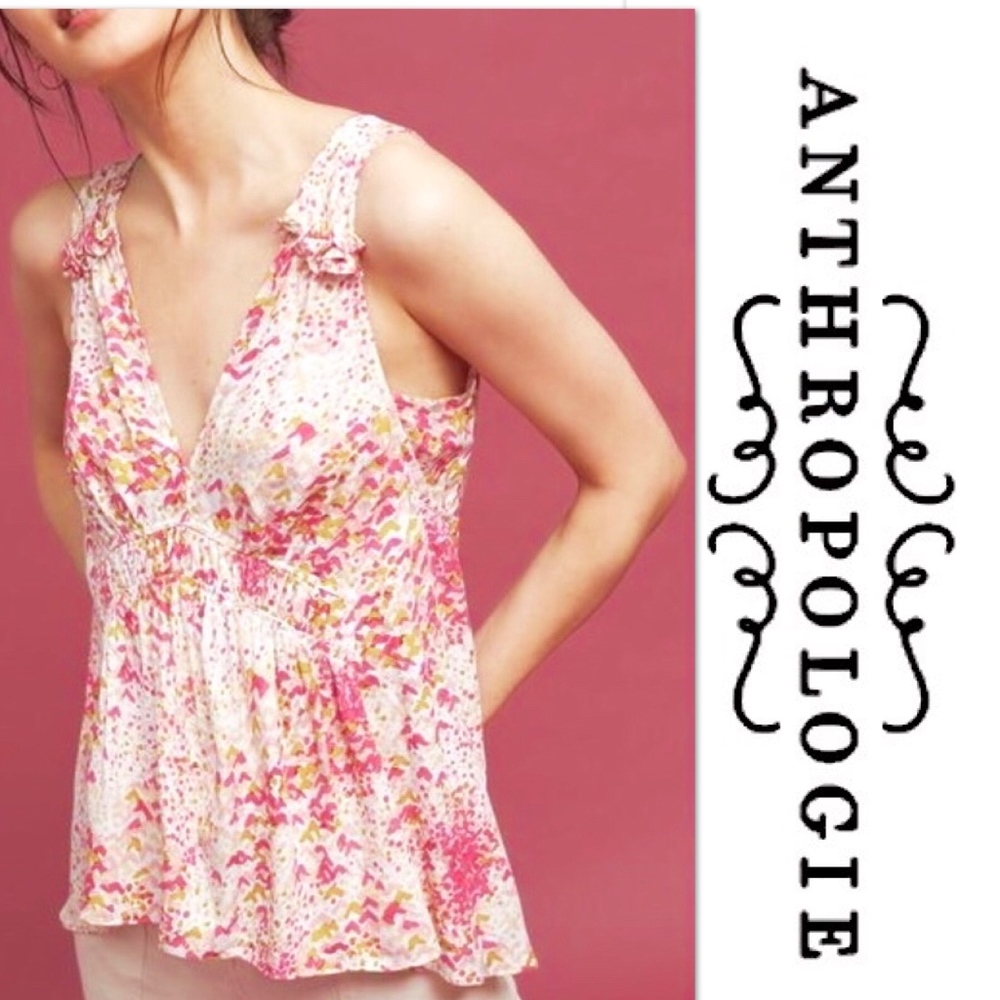 Anthropologie pink Swing Tank top By Maeve